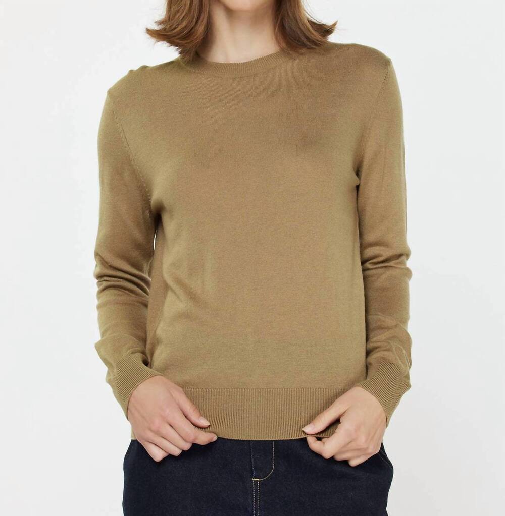 NEW CURRENT AIR round neck pullover sweater in khaki